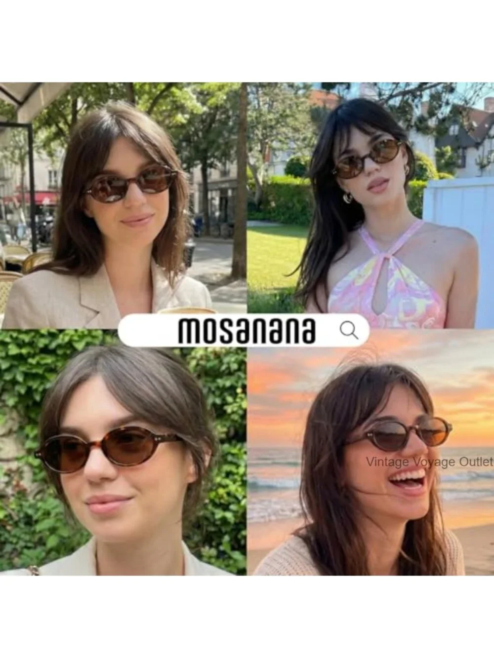 Small Oval Sunglasses for Women UV400 Protection Retro Street Style